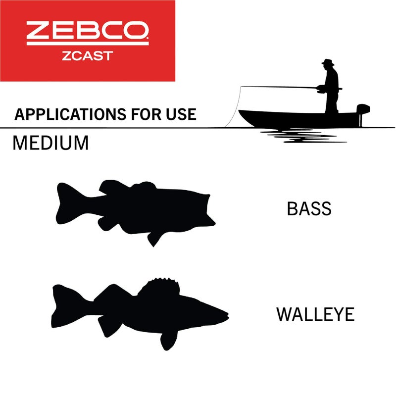 Zebco Z-Cast Spinning Fishing Rod, 6-Foot 2-Piece Durable Z-Glass Fishing Pole, Comfortable EVA Rod Handle, Shock-Ring Guides, Medium Power, Red - Image 4